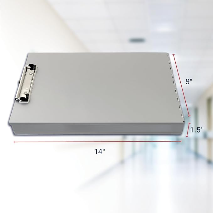 Saunders Metal Clipboard with Storage, Letter Size Paper Organizer, Slim Steel - Image 2