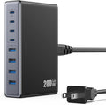 200W USB C Charger Block, GaN IV Charging Station 8 Ports, QC4.0 Fast Charging by LanLuk