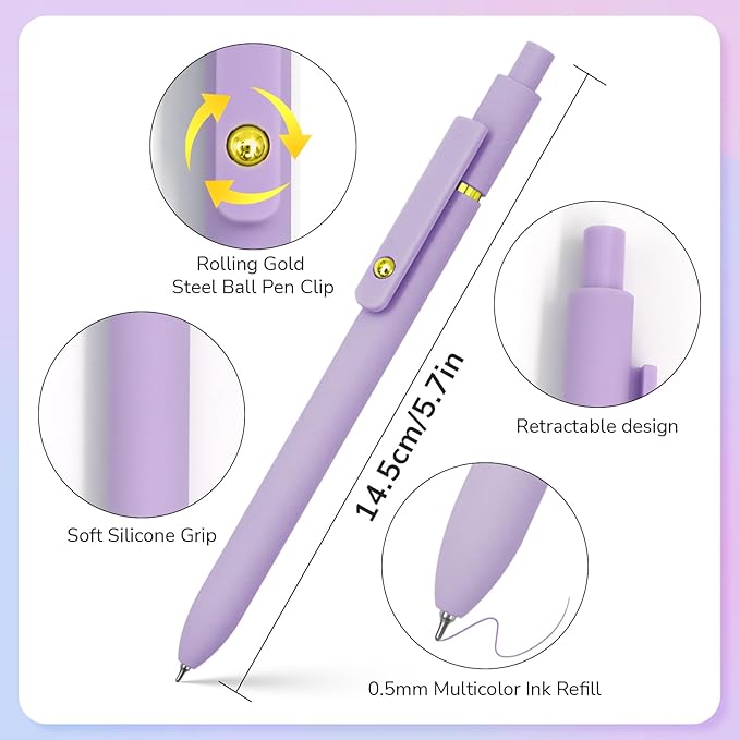 UIXJODO Colored Pens, 0.5mm Colored Ink Gel Pen - Image 3