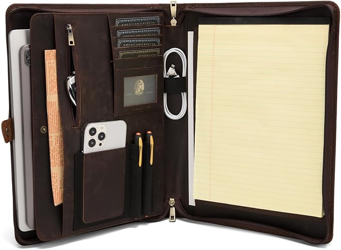 Geslun Personalized Genuine Leather Portfolio, Legal Size 8.5 x 14 Pad Holder - Image 5