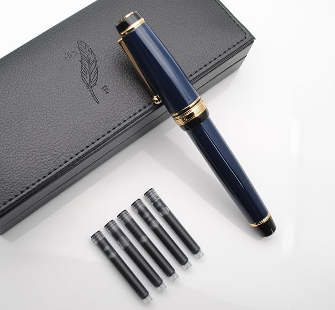 xixixiaozhu Metal Big Fountain Pen Set Medium Nib 0.7mm, Includes Ink Refill - Image 3