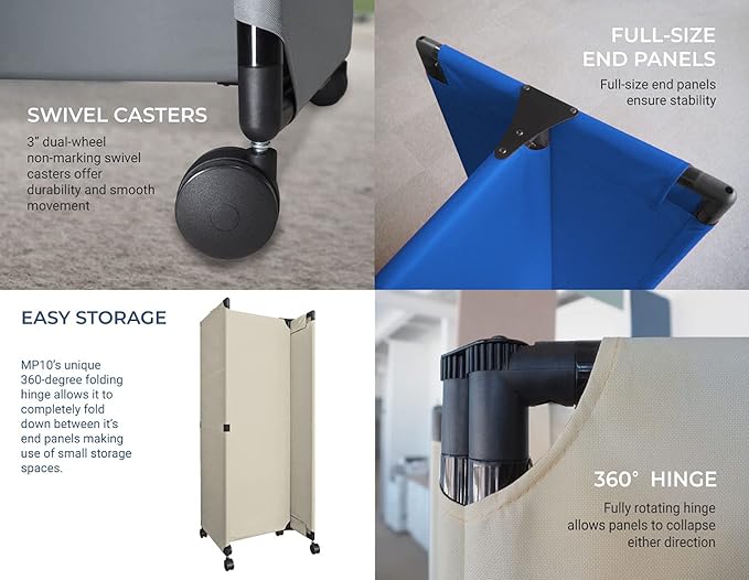 Versare MP10S Portable Folding Wall Partition | Economical 5 Panel Design | - Image 7