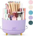 SKYDUE 360 Rotating Purple Pen & Art Supply Organizer by SKYDUE