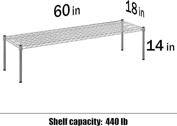 Regal Altair 18" Deep x 60" Wide x 14" Height Wire Shelving Kit | 1-Tier | NSF - Image 3