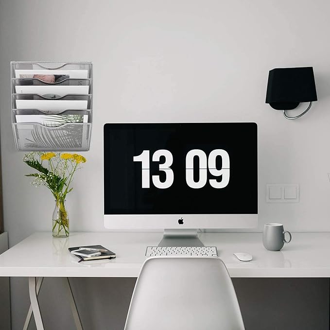 EASEPRES 5 Pocket Mesh Hanging Wall File Organizer, Wall Mounted Mail Paper - Image 5