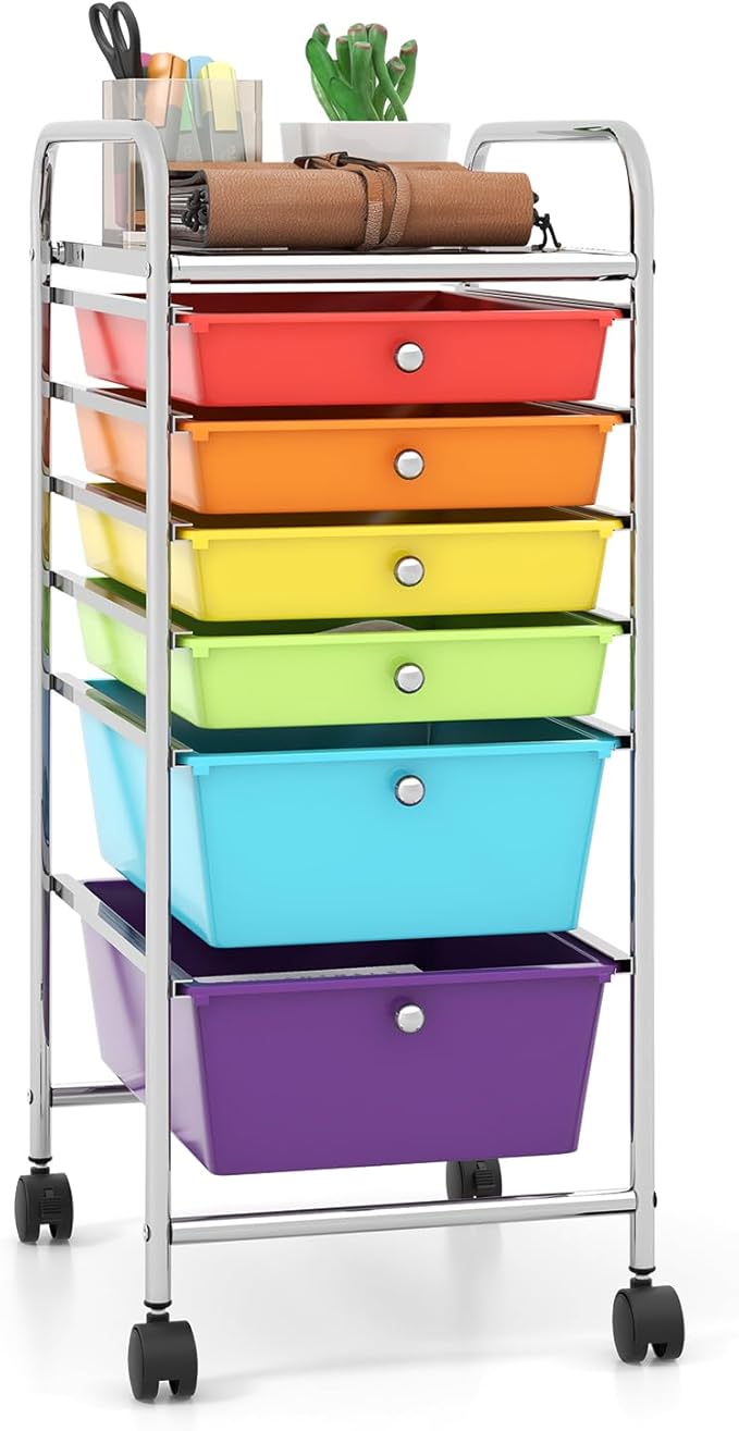 Giantex 6 Storage Drawer Cart Rolling Organizer Cart by Giantex