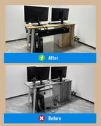 No Drill Cable Management Under Desk, Clamp/Screw Mount Cable Tray, Premium - Image 4