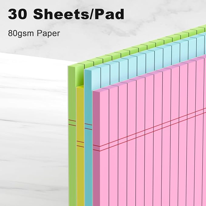 AILZFEI Colored Legal Pads 8.5 x 11 Note Pads 8.5x11 inch, Wide Ruled Clear - Image 3