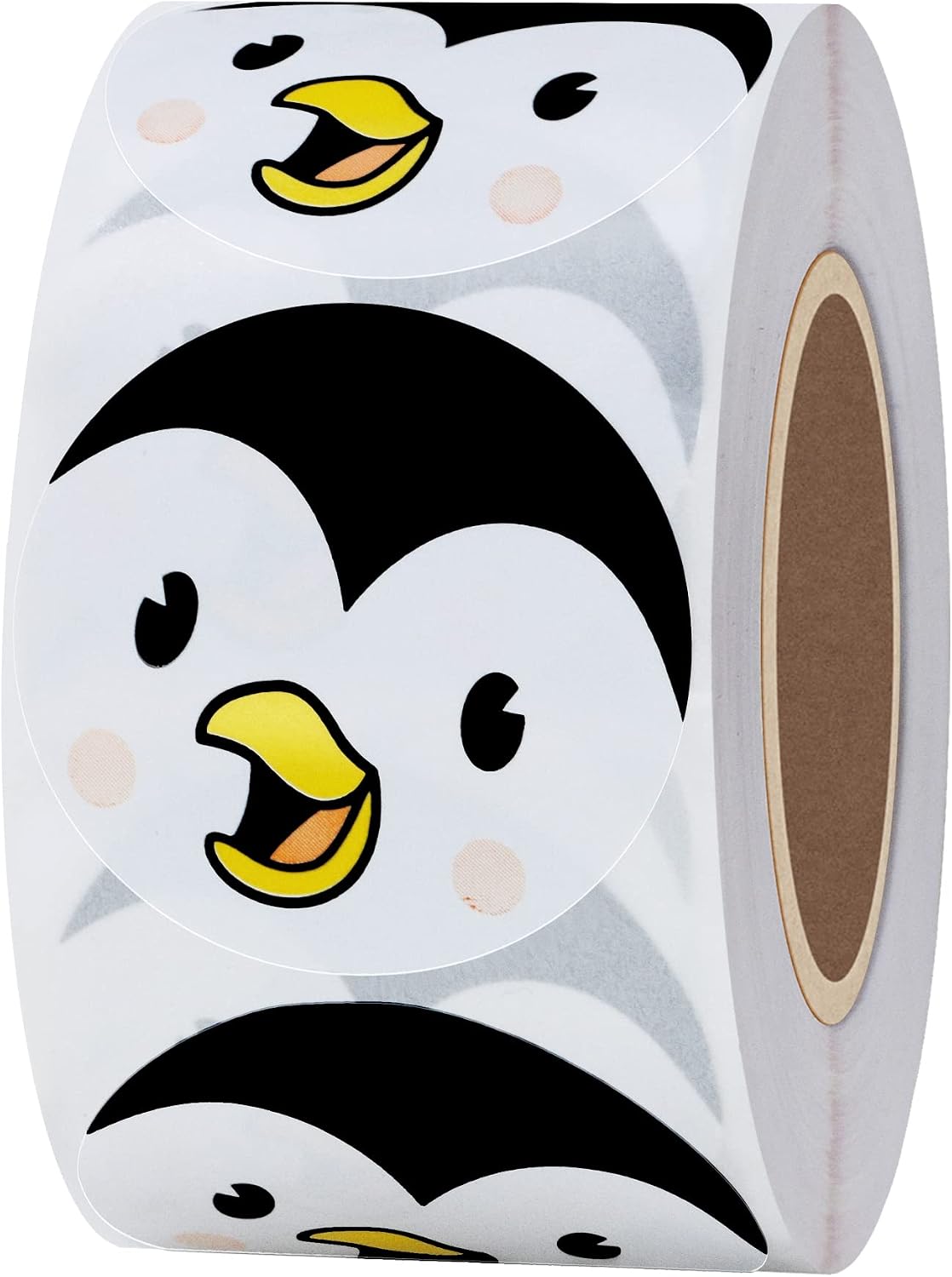 Hybsk Cute Penguin Happy Face Stickers Animal Stickers 1.5" Round Total 500 Labels Per Roll