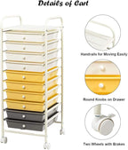 Giantex 10 Drawer Rolling Storage Cart Scrapbook Paper Office School Organizer - Image 7