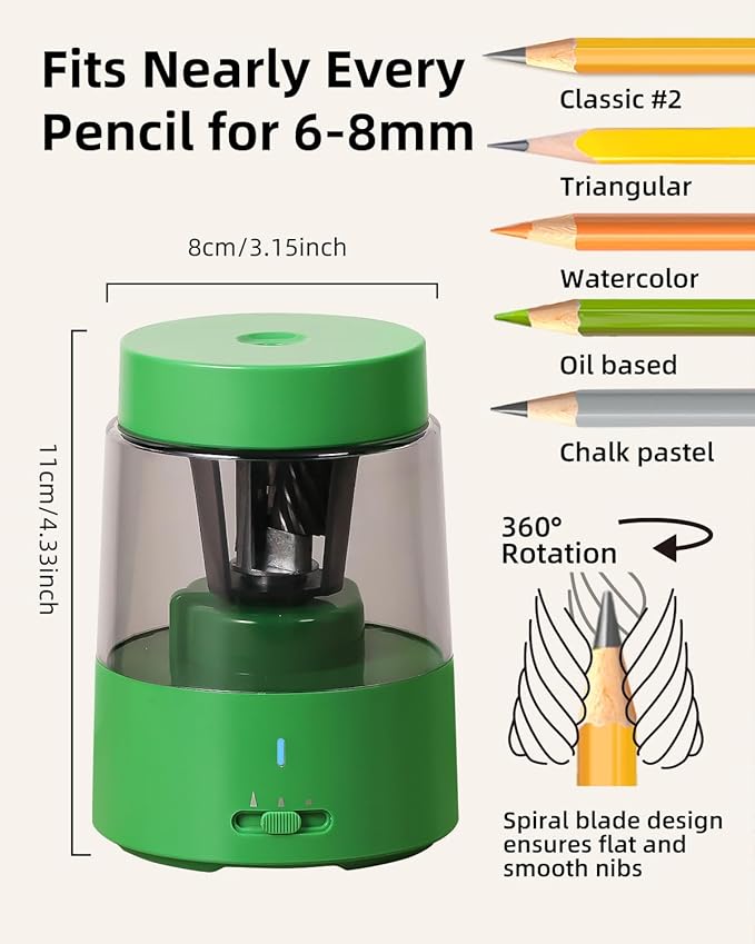 ZMOL Electric Rechargeable Pencil Sharpener, Automatic Pencil Sharpeners Kids - Image 2