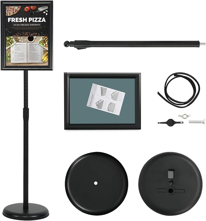 VAIIGO 8.5 x 11 Inch Adjustable Pedestal Sign Poster Stand, Heavy Duty Floor - Image 6