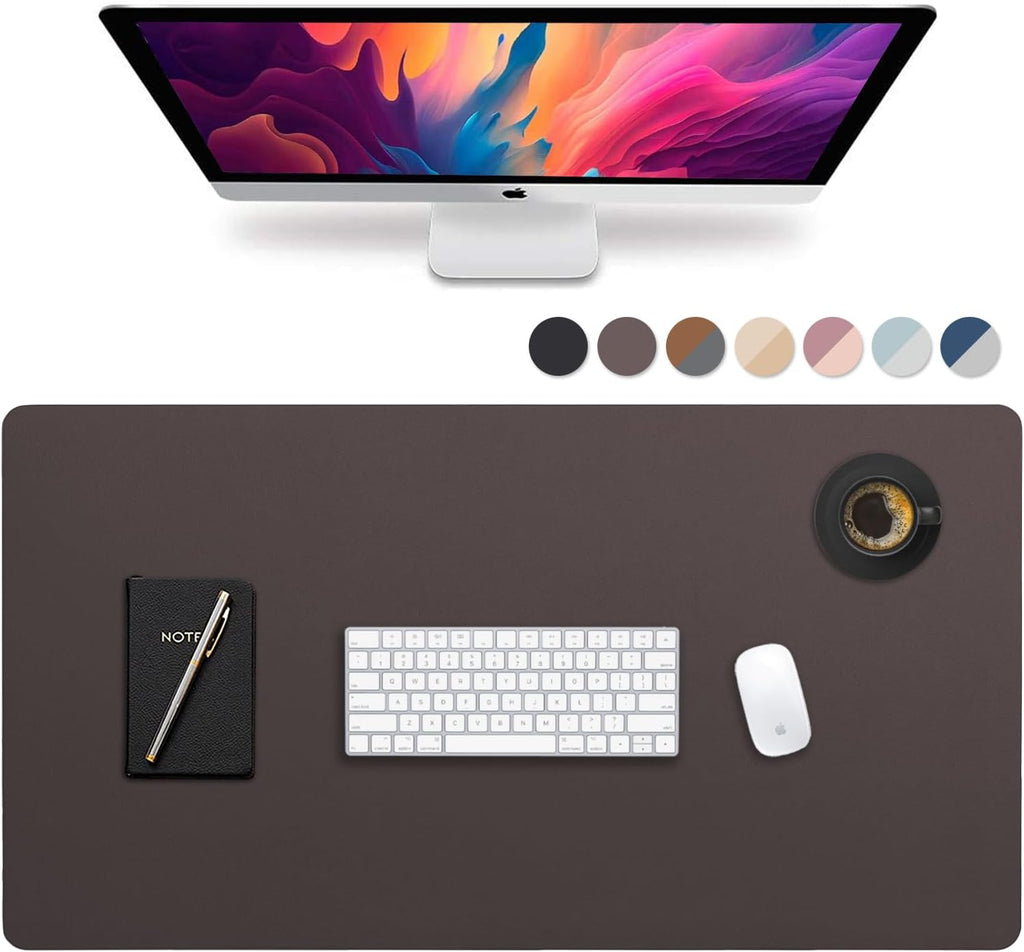 Vine Creations Leather Desk Mat Large 44" x 22", Desk Protector Mat, PU Leather