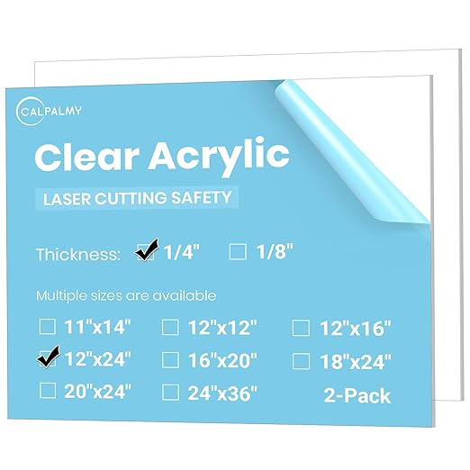 CALPALMY 12x24 Inch Clear Acrylic Sheet by CalPalmy