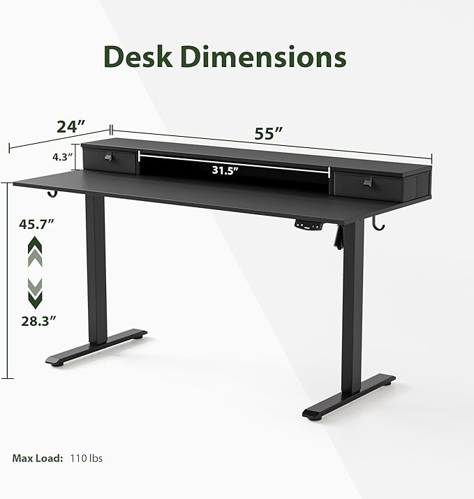Agilestic 55 x 24 Inches Electric Standing Desk - Image 3