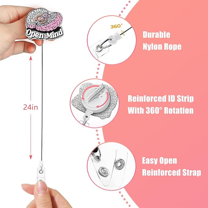 Aoryalps Open Mind Retractable Badge Reel Holder Retractable - Image 5