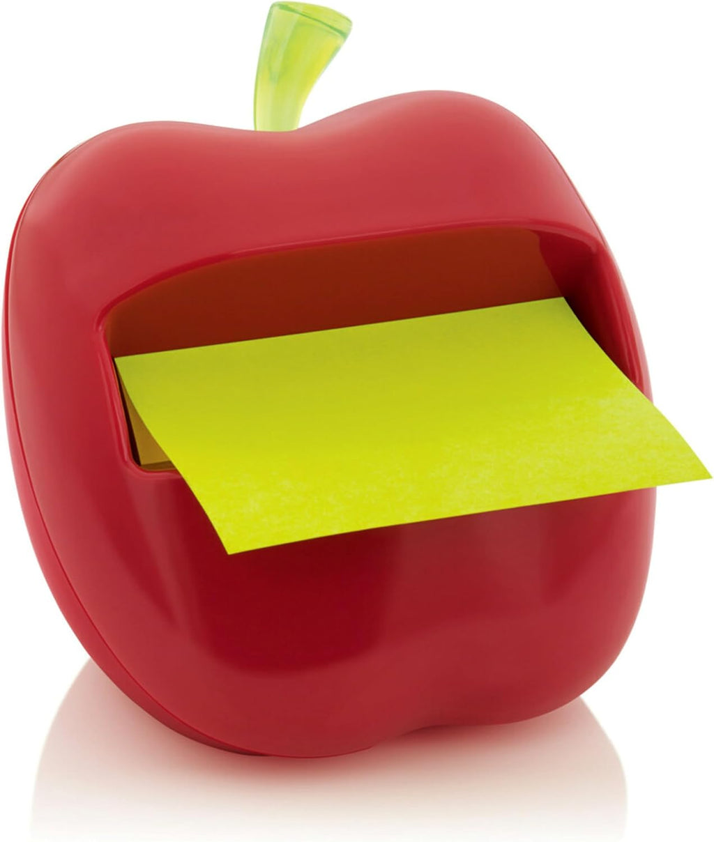 Post-it Pop-up Notes Dispenser, Apple-Shaped Dispenser and Post-it Super Sticky Pop-up Notes, 3x3 in, 1 Pad/Pack (APL-330)