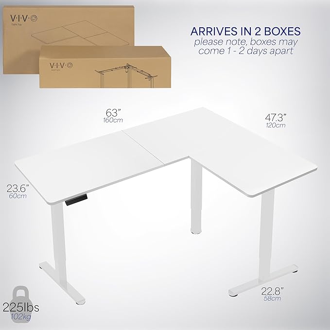 VIVO Electric Corner 63 x 47 inch L-Shaped Standing Desk, Memory Height - Image 6