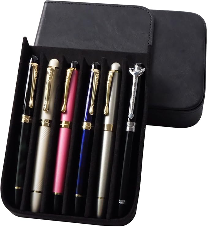MIVLXLX Leather 6 Fountain Pen/Pencil Tray Case, Magnetic Closure - Image 7