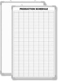 Lined Whiteboard Blank Grid Aluminum Frame Dry Erase Board Reusable Wall
