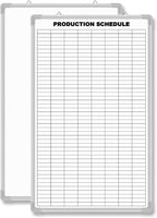 Lined Whiteboard Blank Grid Aluminum Frame Dry Erase Board Reusable Wall