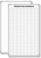 Lined Whiteboard Blank Grid Aluminum Frame Dry Erase Board Reusable Wall by Unknown