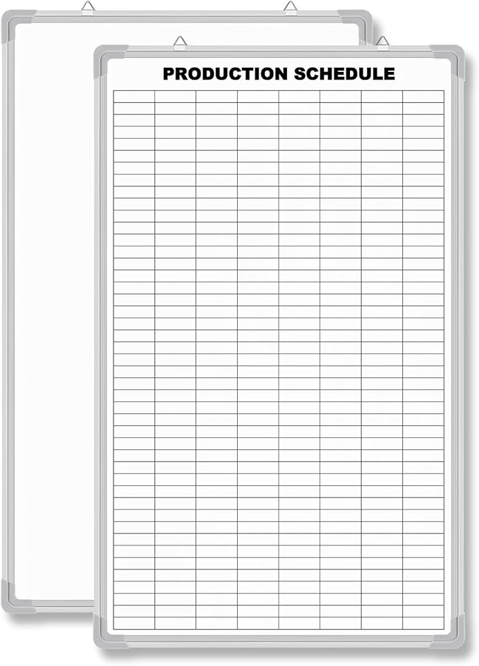 Lined Whiteboard Blank Grid Aluminum Frame Dry Erase Board Reusable Wall by Unknown