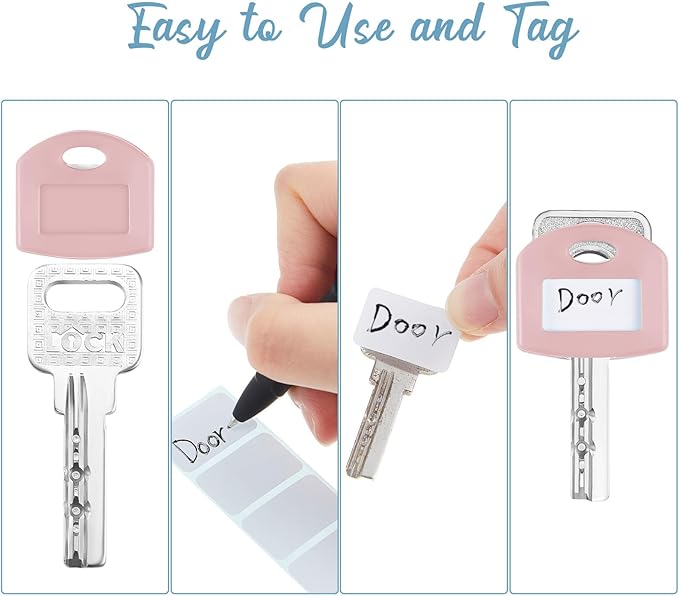 Blulu 80 Pcs Key Labels Key Color Covers Caps Tags Covers Set Plastic Keys - Image 5