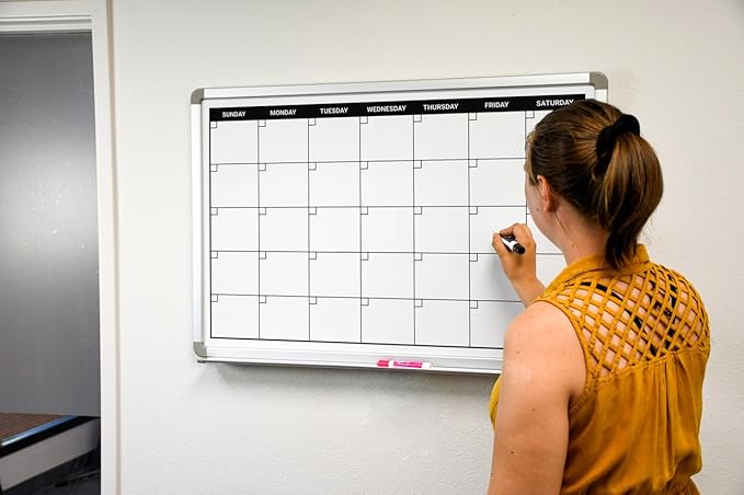 Month Calendar Dry-Erase Scheduling Whiteboard 48" x 36" - Image 4