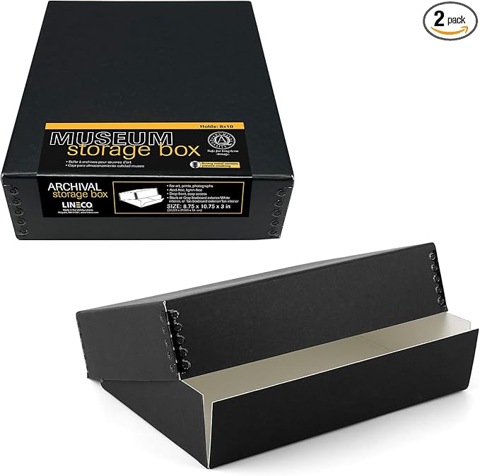 Lineco Museum Archival Drop-Front Storage Box, Acid-Free by Lineco