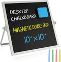 Small Magnetic Chalk Board 10"X10", Desktop Standing/Wall Hanging Chalkboard by Ayliwee