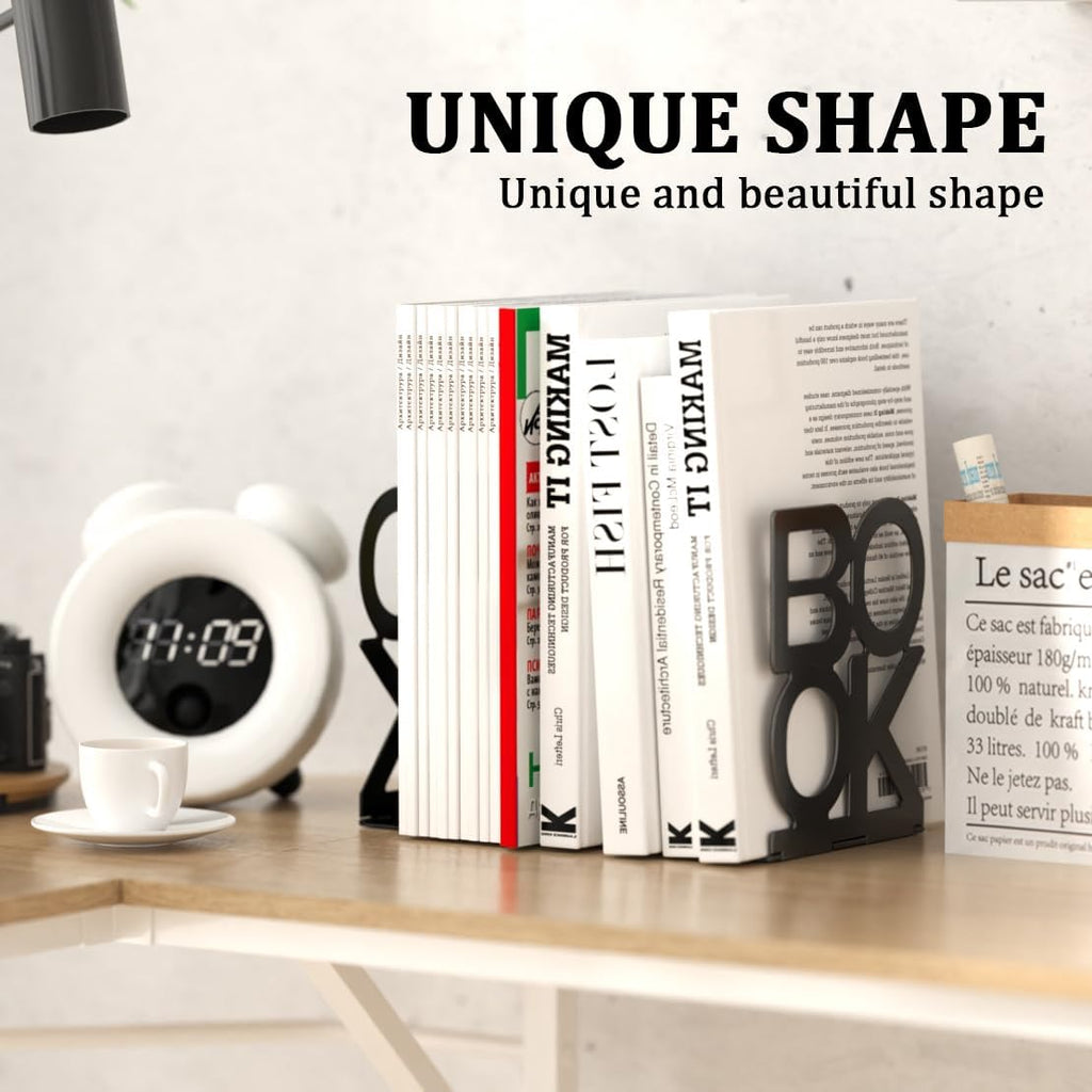 Book Ends,2 Pair Bookends Metal Bookend (Folding Book Ends 2 Pair)