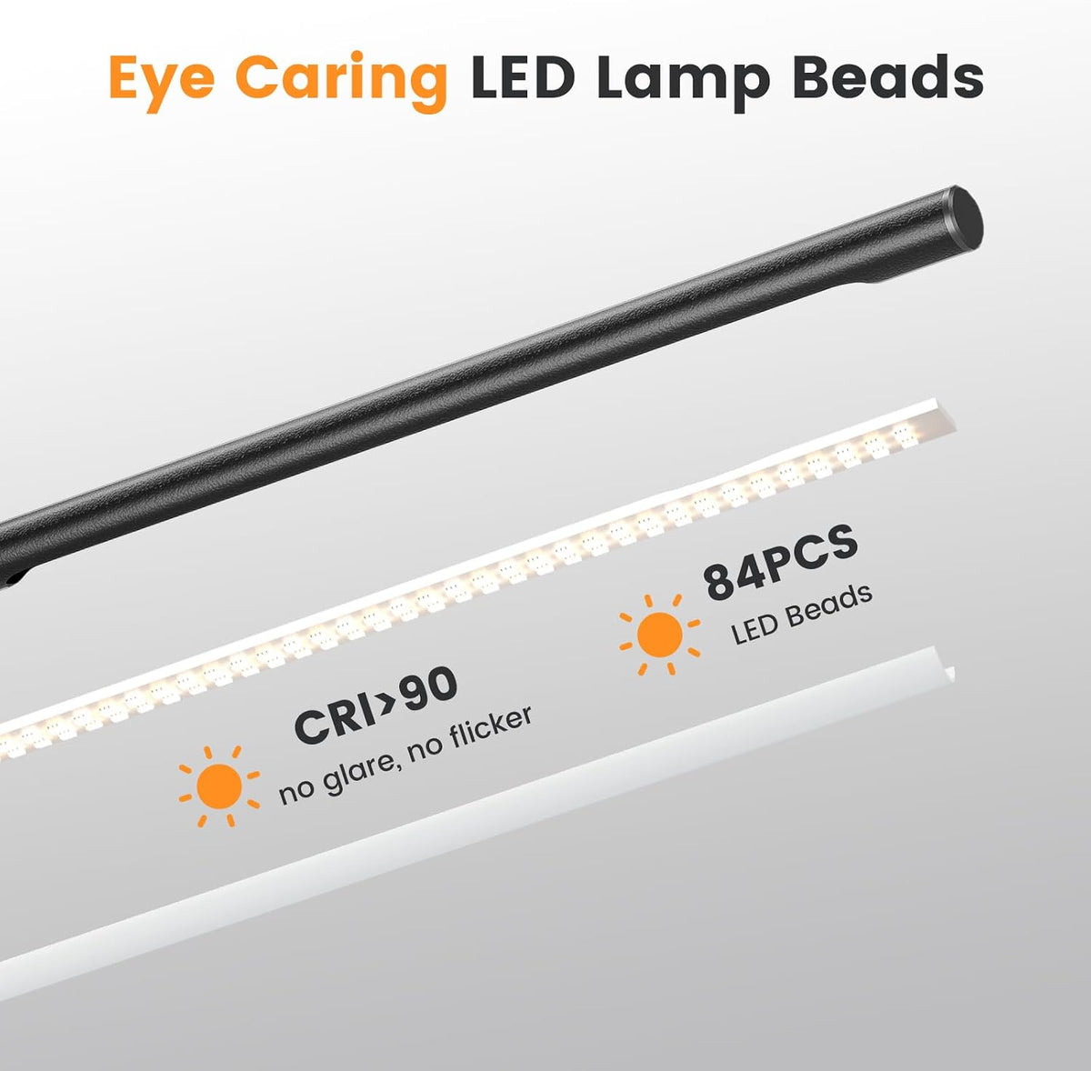 sibrille metal led desk lamp, 16" dimmable desk, side view