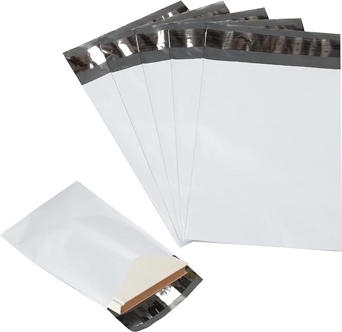 50 Pack Secure Seal White Poly Mailers Shipping Bags by Secure+Seal