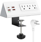 Nightstand Power Strip with USB C, Haiaoyyds Desk Edge Mount Power Hub with 3 by Haiaoyyds