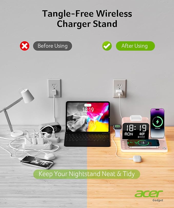 Acer 7-in-1 Wireless Charging Station - 30W Fast Wireless Charger - Image 6