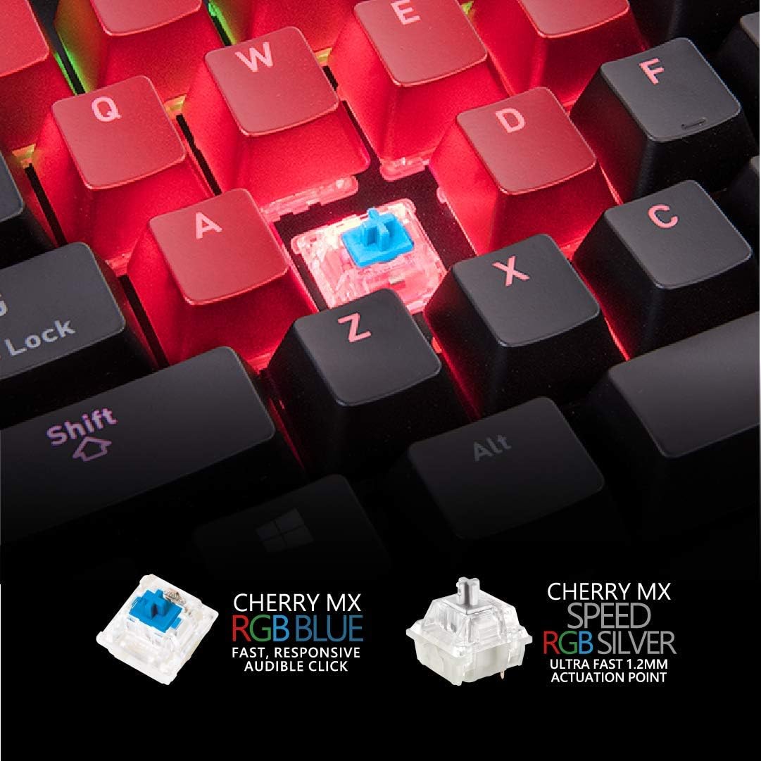 Thermaltake Level 20 RGB Mechanical Gaming Keyboard Cherry MX Speed Silver, 1...