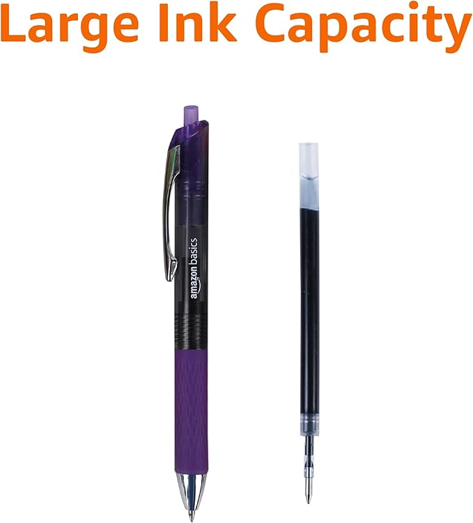 Amazon Basics Gel Pens Fine Point Smooth Writing Pens, Retractable, 12 Pack - Image 5