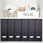 BLU MONACO Foldable Black Magazine File Holder – Set of 6 | Cardboard Desk File - Image 4