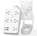 Surge Protector Power Strip 10 FT Flat Extension Cord ，10 AC Outlets & 4 USB by Unknown