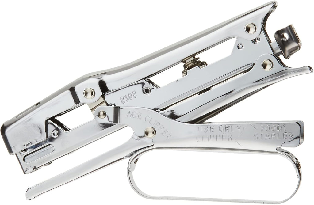 Advantus Ace Chrome Clipper Stapler (ACE07020) | Heavy-duty Stapling Plier | Chrome Plated Finish | Uses Clipper 70001 Undulated Staples