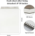 8" x 10" Sketch Book, 100 Sheets Hardcover Sketchbook, 68 lb/100gsm Drawing - Image 2