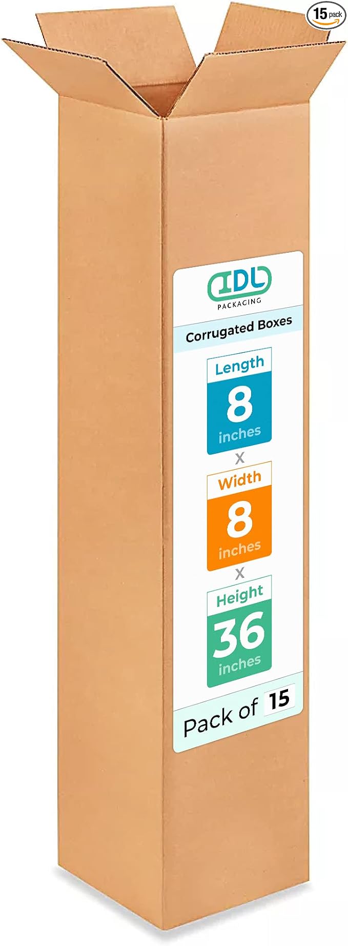 Tall Moving & Shipping Boxes 8"L x 8"W x 36"H by IDLPackaging