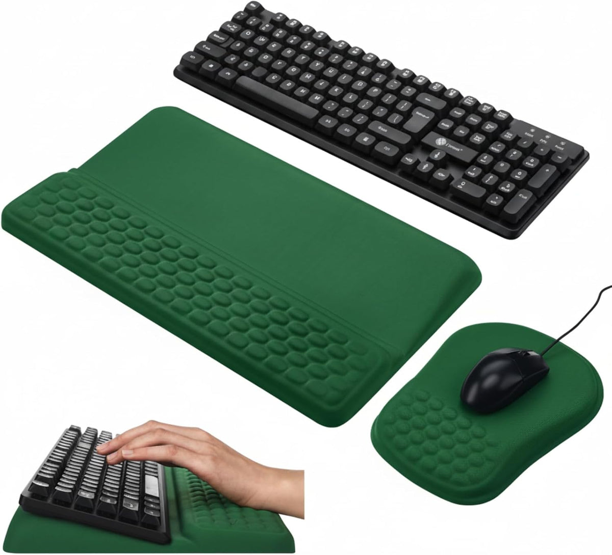 Photect Keyboard Stand with Wrist Rest Ergonomic Green Mouse Pad and Keyboard...