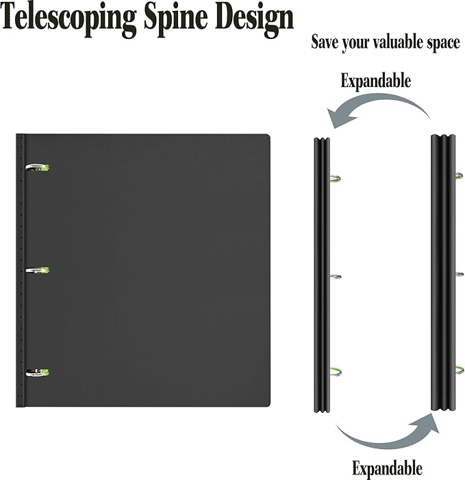 INFUN Telescoping 3 Ring Binder, Portable Plastic Binder - Image 2
