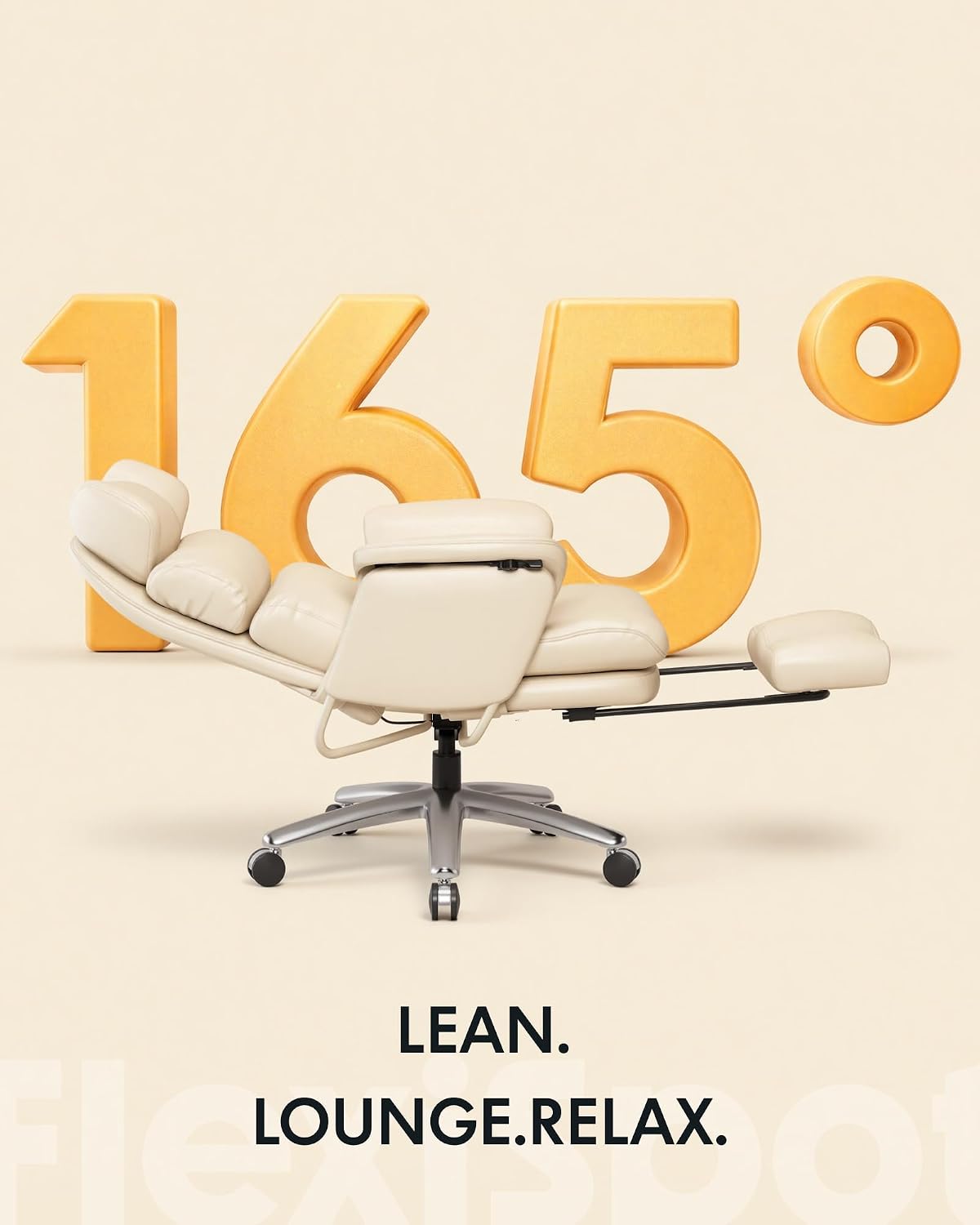 FLEXISPOT HC4-Pro Reclining Office Chair with 90-165° Infinite-Level, Beige