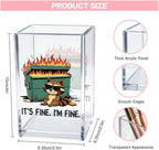 Vgrti It's Fine I'm Fine Acrylic Cosmetic Pencil Pen Holder Cup, Funny Raccoon - Image 2