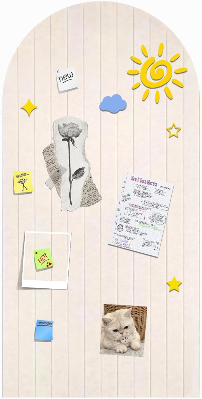 Foldable Bulletin Board 47x24 inches, 0.35" Thick Felt Wall Tiles, Large...