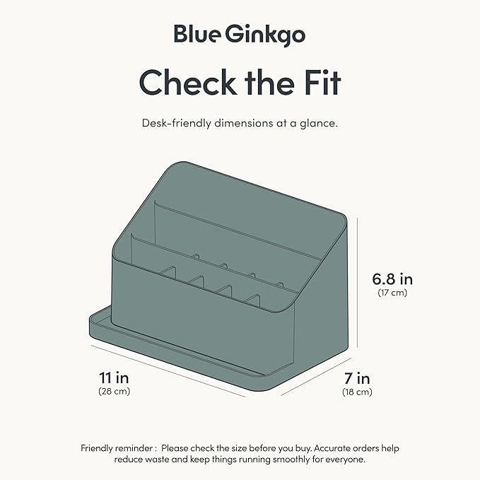 BLUE GINKGO Desk Organizer – Korean-Made Office Storage - Image 3