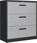 Letaya File Cabinet with Lock-Lateral 3 Drawer Metal Filing